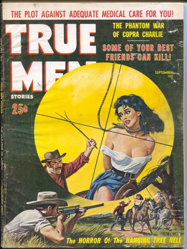 True Men 9/1960-women hanging cover-Cuban Civil War-exploitation-cheesecake-VG