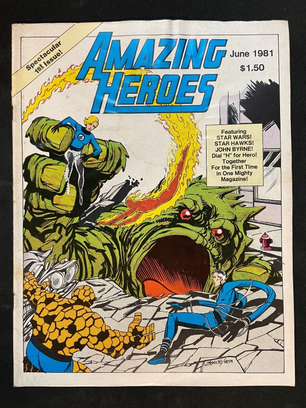 AMAZING HEROES MAGAZINE #1 JOHN BYRNE FANTASTIC FOUR COVER FN/VF