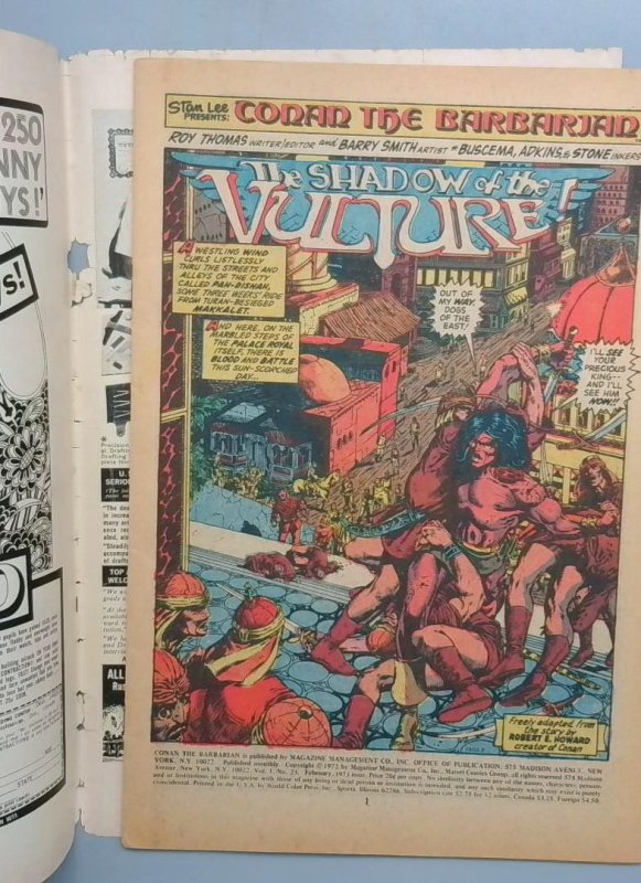Conan the Barbarian #23 Detached Cover, 1st Red Sonja Marvel 1973