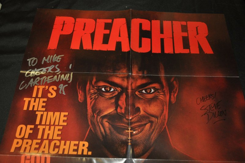 Preacher In Store Promo Poster Signed by Ennis & Dillon - DC (1995) ITB WH