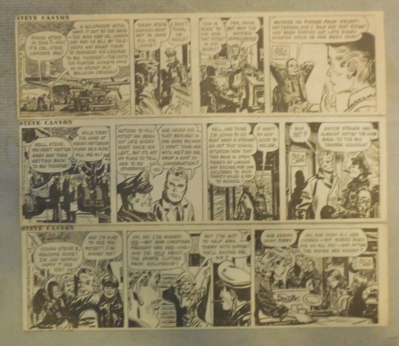 (312) Steve Canyon Dailies by Milton Caniff  from 1957 Complete Year !