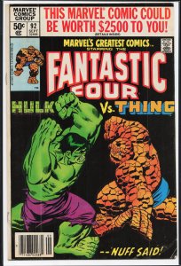 Marvel's Greatest Comics #92 (1980) Fantastic Four