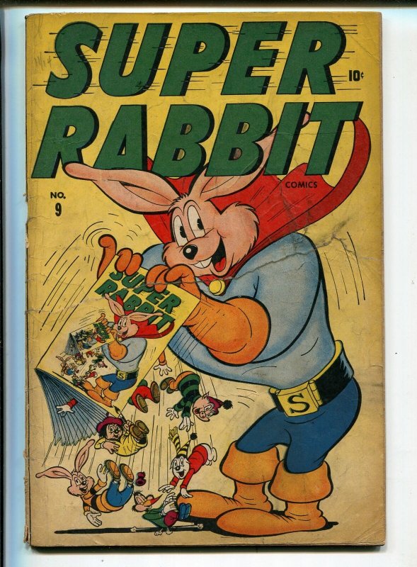 Super Rabbit #9 1946-Timely-Super Rabbit-infinity cover-funny animal-FR