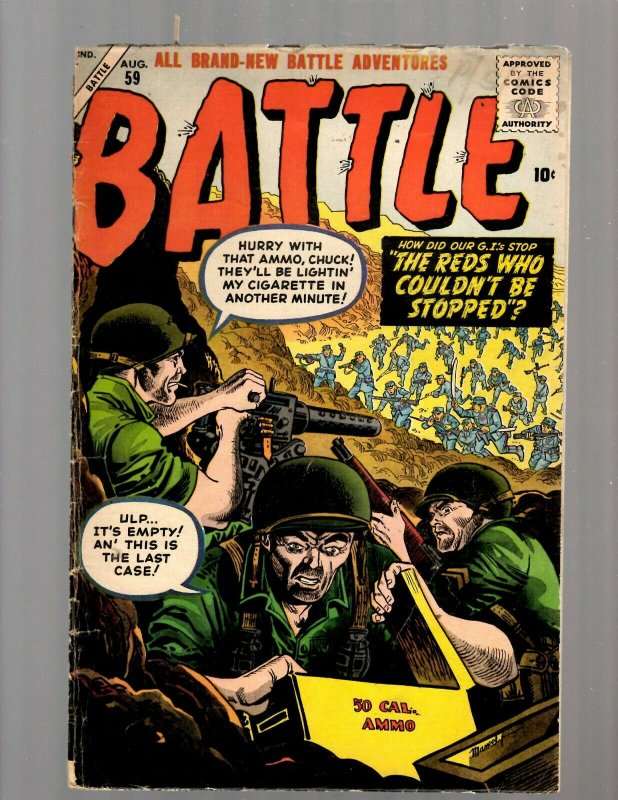 Battle # 59 VG Marvel Atlas Comic Book Silver Age War Navy Marines JK7