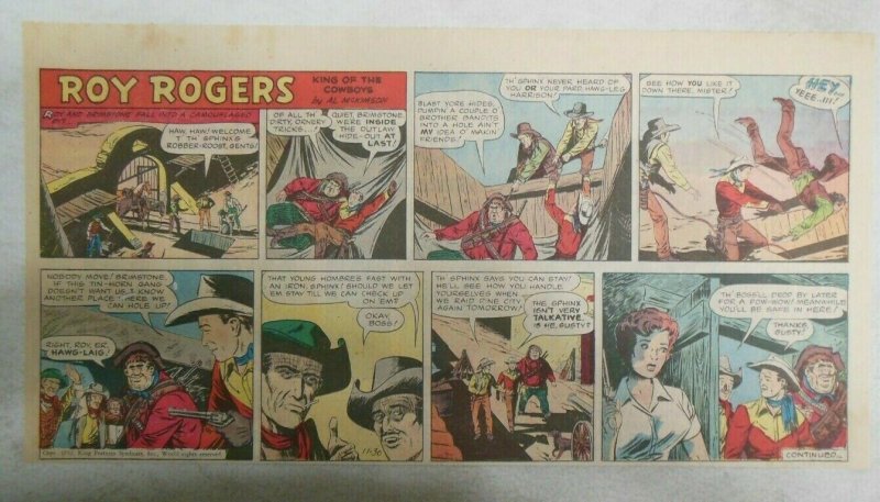 Roy Rogers Sunday Page by Al McKimson from 11/30/1952 Size 7.5 x 15 inches
