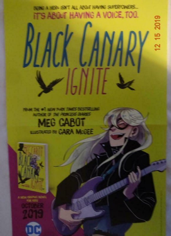 BLACK CANARY IGNITE  Promo Poster, 11 x 17, 2019, DC,  Unused 359