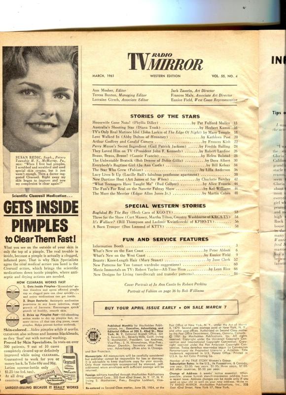 TV Radio Mirror-Jo Ann Castle-Nanette Fabray-Bud Collyer-March-1961