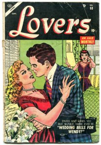 Lovers #53 1953-Atlas Romance- Hartley cover- incomplete