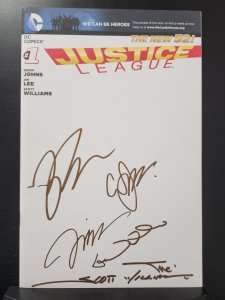 Justice League #1 - Signed 6x, Blank Variant / Encased (9.2ob) 2011