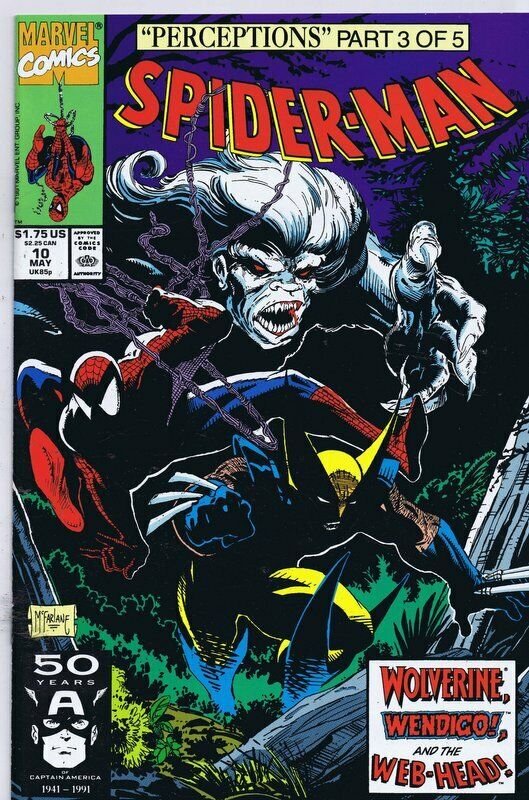 Spiderman #10 ORIGINAL Vintage 1991 Marvel Comics Wolverine Todd McFarlane