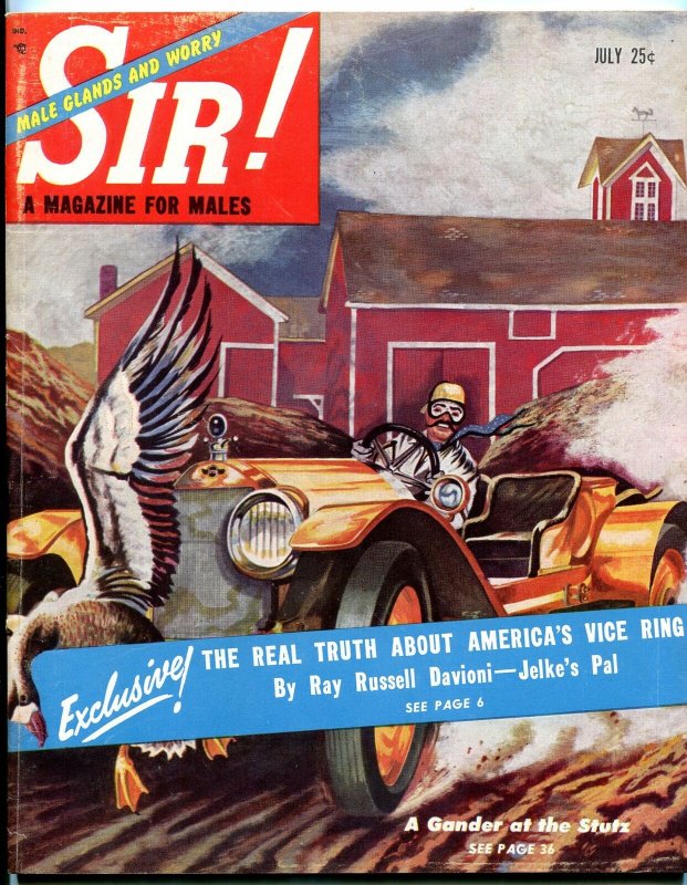 Sir! Magazine July 1953-ALBINO WHALE-OPIUM-STAN MUSIAL VG/FN