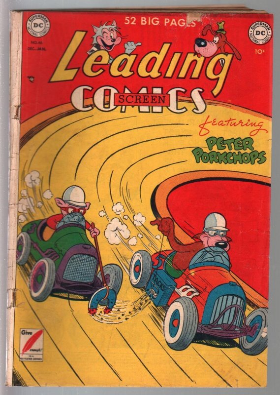 Leading #46 1950-DC-Peter Porkcops-Sheldon Mayer art-race car-VG