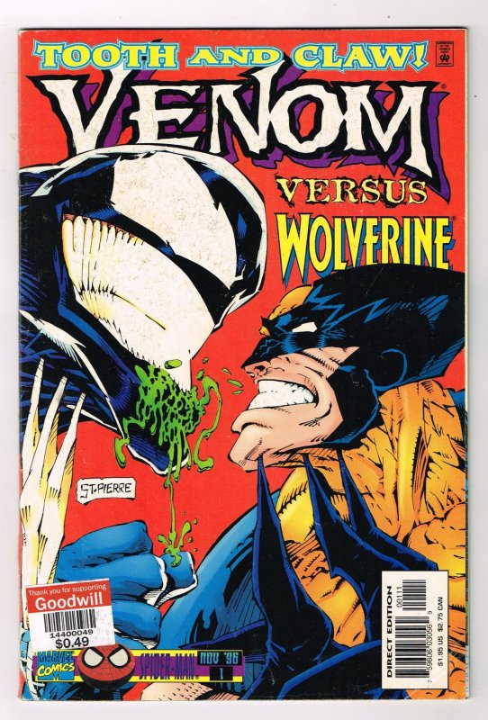 Venom: Tooth and Claw #1 (1996) Wolverine Marvel Comics PRICE STICKER ON COVER