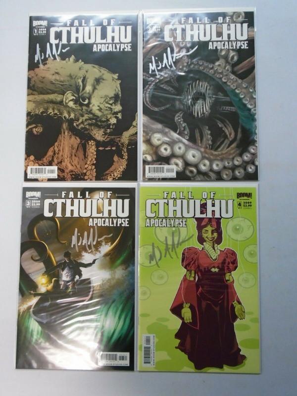 Fall of Cthulhu Apocalypse, Set:#1-4, Signed By Michael Alan Nelson, NM (2008)