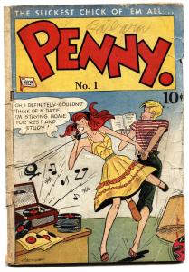 PENNY #1 1947 comic book AVON-HARRY HAENIGSEN-LINGERIE PANEL-RECORD PLAYER