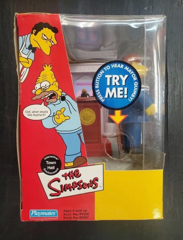 The Simpsons Town Hall Mayor Quimby IntellTronic Playmates Sealed Playset Comic Books
