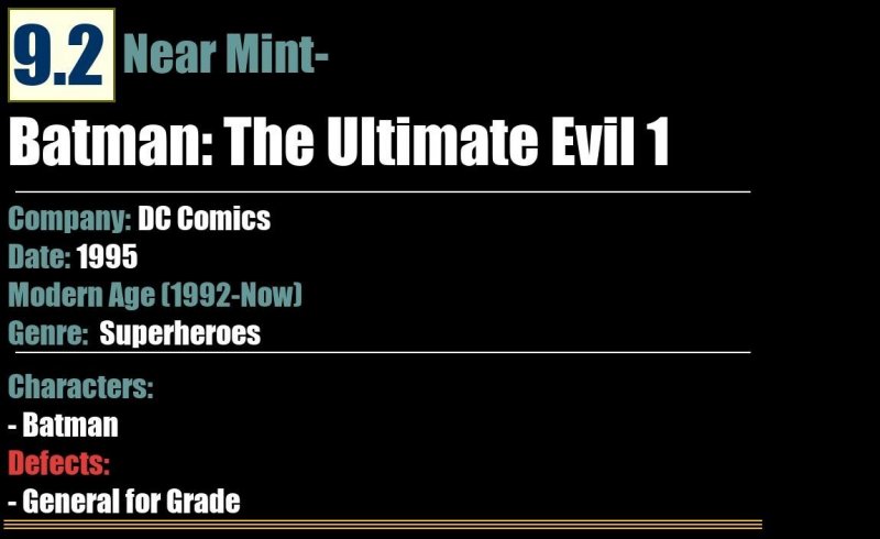 Batman: The Ultimate Evil 1 (1995) NM- DC Comics