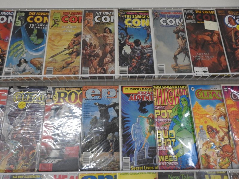 Huge Lot Various Mags W/ Conan, Eerie, Epic, Elfquest+ Avg Fine+ Condition!