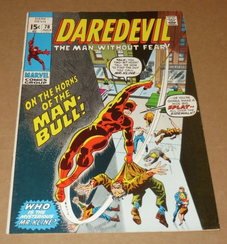 Daredevil #78 VF 8.0 1971 Marvel Bronze Age Comic Book Origin 1st App. Man-Bull