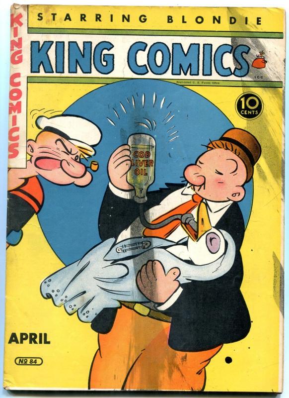 King Comics #84 1943- Popeye- Blondie- Phantom- Mandrake VG-