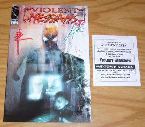 Violent Messiahs #1 VF- signed by dysart, rodriguez & o'neil w/midtown COA