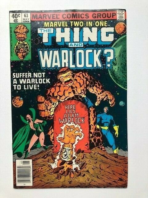 MARVEL Two in one THE THING and WARLOCK #63 newsstand ed. FINE (A293)