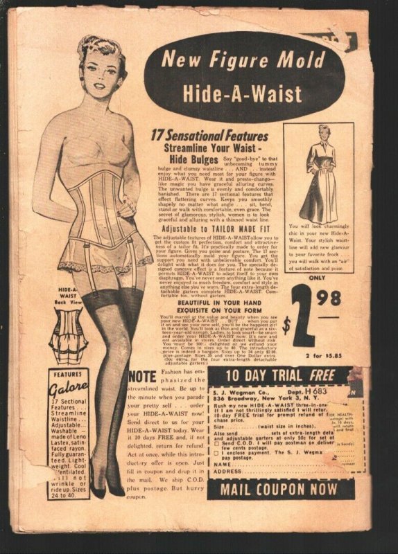 Mysterious Adventures #10-1952-Lurid and scary pre-code horror cover-skeleton...