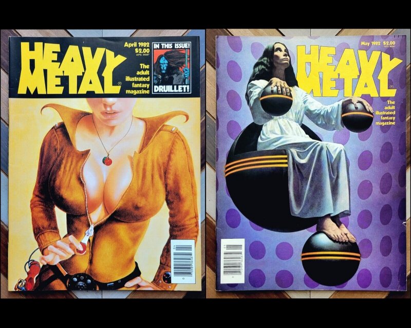 HEAVY METAL Vol.6 #1 & 2 (1982) Sharp Set Of 2 FANTASY ART Legendary Creators