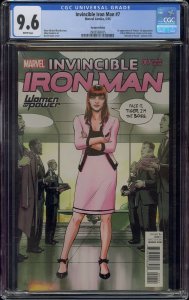 INVINCIBLE IRON MAN #7 CGC 9.6 1ST RIRI WILLIAMS TOMOE WOMEN OF POWER VARIANT