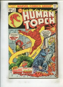 HUMAN TORCH #4 (4.5) THE HUMAN TORCH MEETS PASTE-POT PETE!! 1974