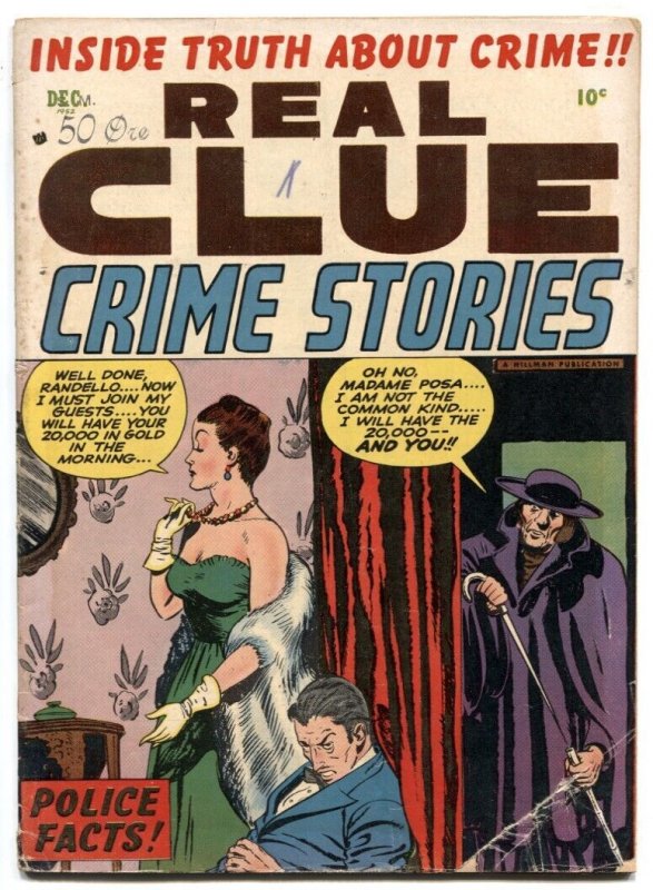 Real Clue Crime Stories Vol. 7 #10 1952- Bloodhounds VG- 