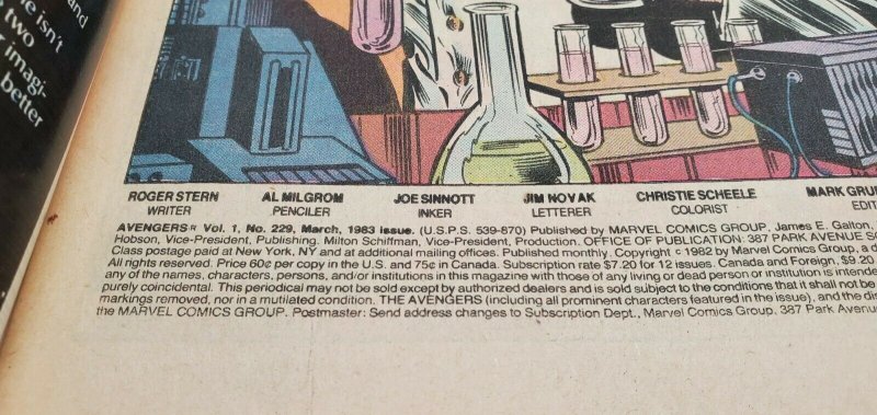 AVENGERS #229 (1963 Series) (MARVEL) (1983) NEWSSTAND Variant VF/NM