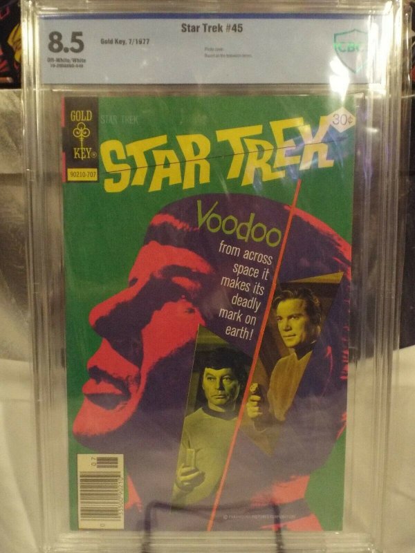 Star Trek #45 CBCS 8.5 VF+ (GOLD KEY 1977) Photo Cover Kirk Spock McCoy