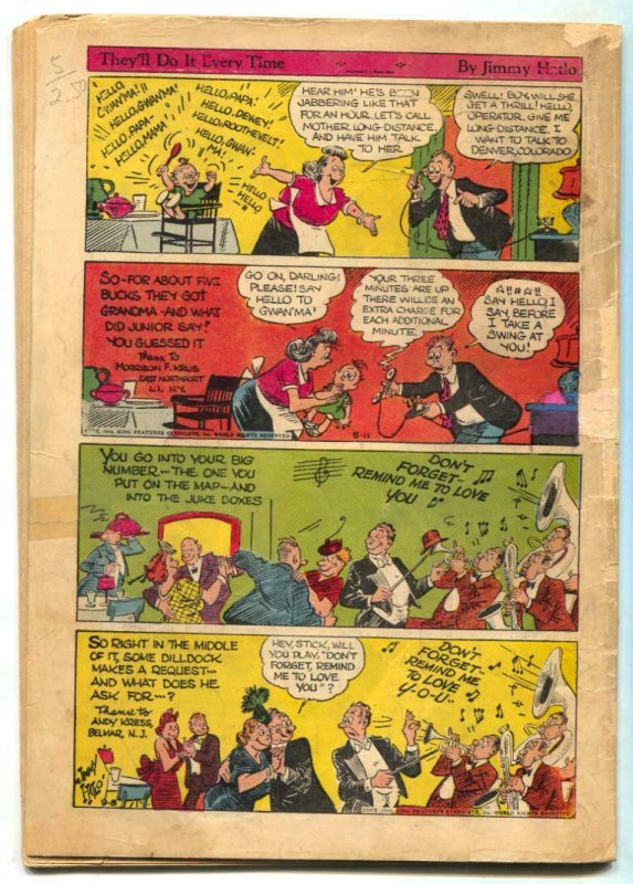 Ace Comics #107 1945- Phantom- Blondie restored G