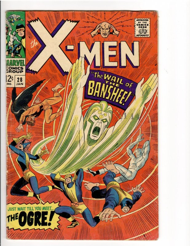 X-MEN #28 VG- 3.5 1st APP BANSHEE (VERMONT COLLECTION)