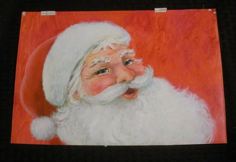 MERRY CHRISTMAS Santa Claus Portrait Rosey Cheeks 13x8.5 Greeting Card Art #50-2