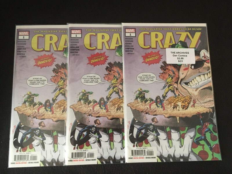 CRAZY #1 Three Copies, VFNM Condition