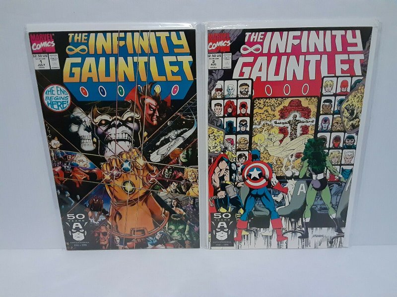 INFINITY GAUNTLET #1 + #2 - SIGNED - GEORGE PEREZ - FREE SHIPPING