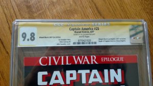 Captain America #25 Signature Series (Marvel, 4/2007) CGC NM/MT 9.8 White pages.