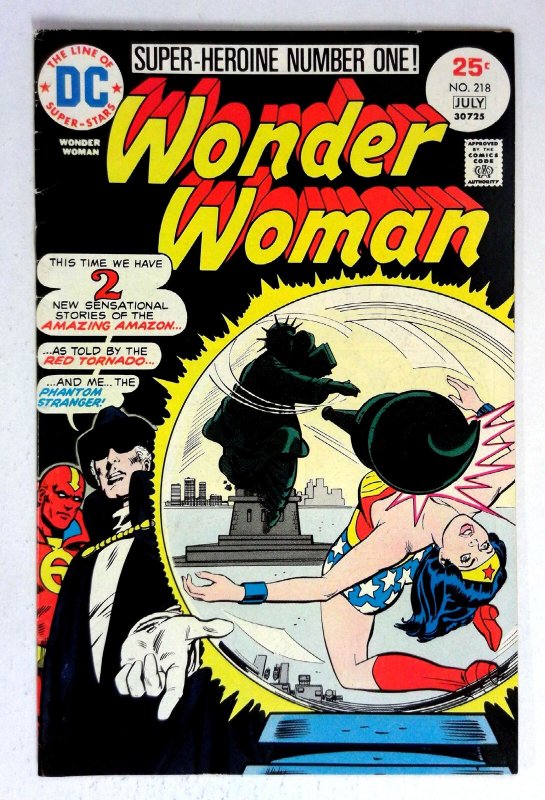 Wonder Woman #218 (1975) Red Tornado Phantom Stranger DC VF