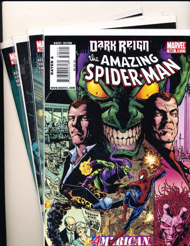 Marvel Comics SET of 4 ~The Amazing Spider-Man DARK REIGN #595-#598 VF+ (SRU044)