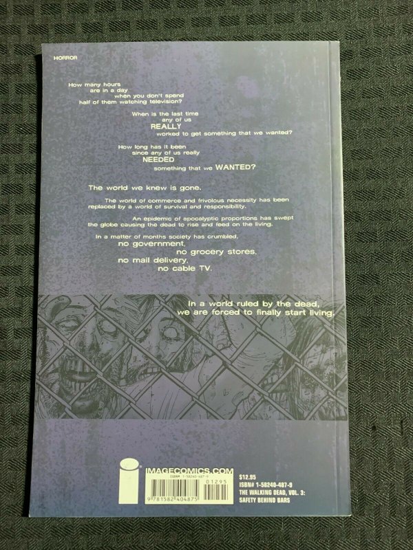 2005 THE WALKING DEAD Safety Behind Bars v.3 SC FVF 7.0 2nd Image Comics