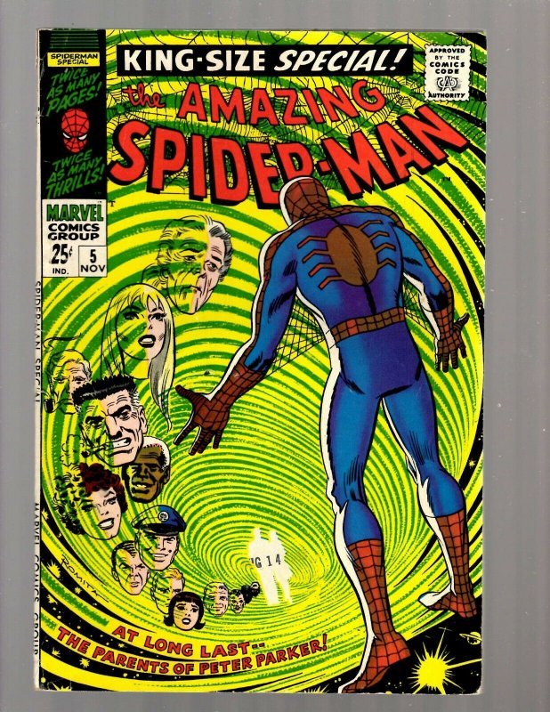 Amazing Spider-Man King-Size Special # 5 FN Marvel Comic Book Parker's Dad JK7