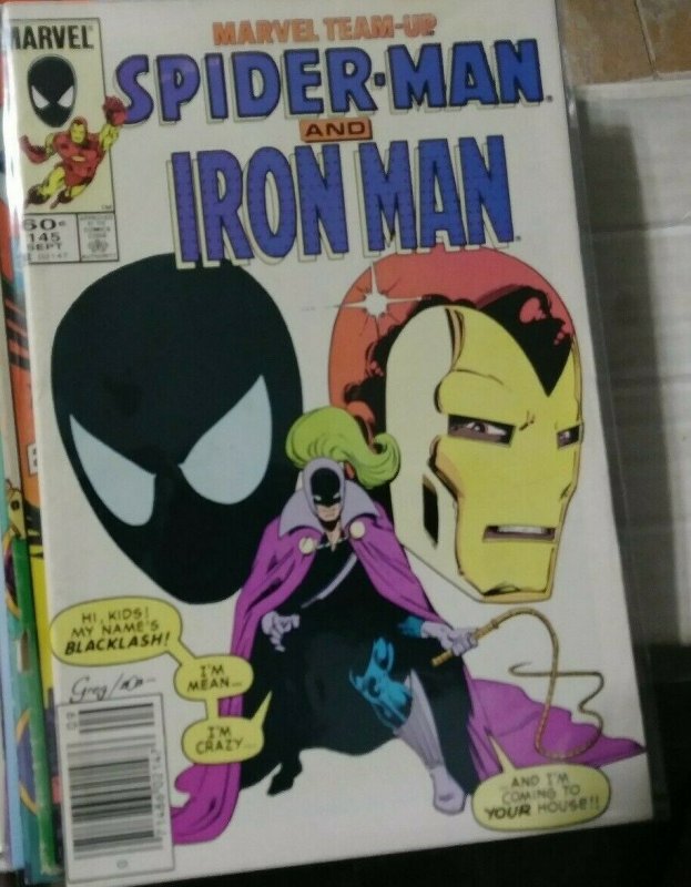 MARVEL TEAM UP # 145 1984 MARVEL SPIDER-MAN  IRON MAN BLACK COSTUME VENOM