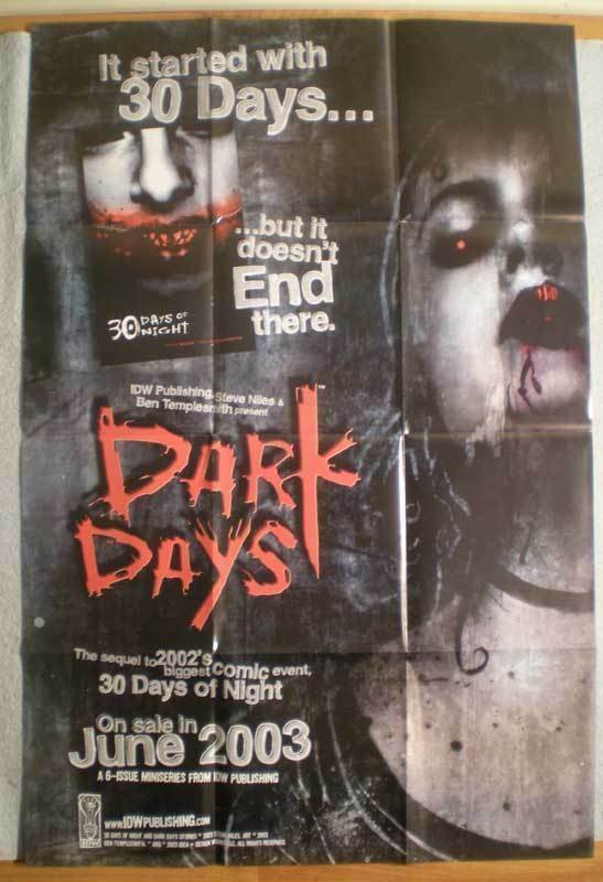 30 DAYS OF NIGHT - DARK DAYS Promo Poster, 2003,  Vampires, Unused