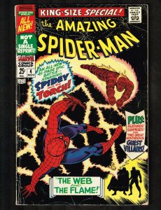 Amazing Spider-Man #4 King Size Special - Human  Torch App ~ (3.5) WH