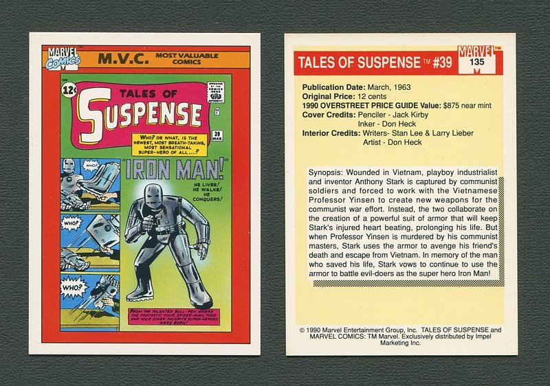 1990 Marvel Comics Card  #135 (Tales of Suspence #39 Cover) / MINT