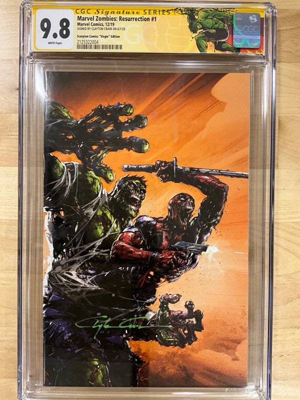 Marvel Zombies: Resurrection Crain Virgin Cover (2019) CGCSS 9.8 Signed by Crain