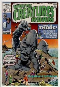 WHERE CREATURES ROAM #3, Jack Kirby, Ditko,1970, FN