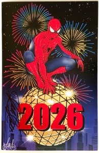 SPIDER-MAN NEW YEAR’S 2026 EXCLUSIVE SCOTT STRAKA METAL VARIANT SIGNED W/COA NM.